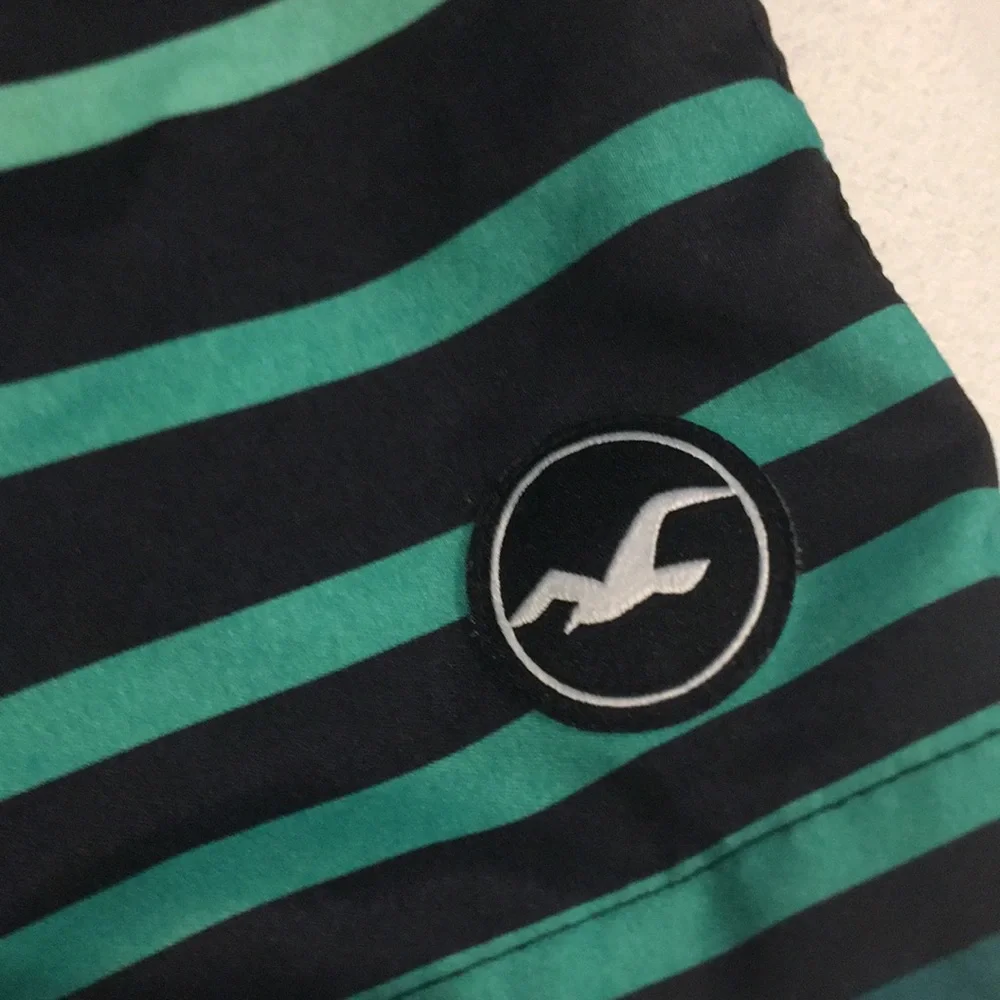 🩷 Hollister Board Shorts Black Green White - 34